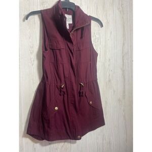 AMERICAN RAG red UTILITY VEST SZ Small.‎ Pockets Zip